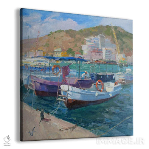 تابلو قایقهای تفریحی در لنگرگاه اثر کنتس آرت (هنرمند یا استودیو) - نمای پرسپکتیو محصول