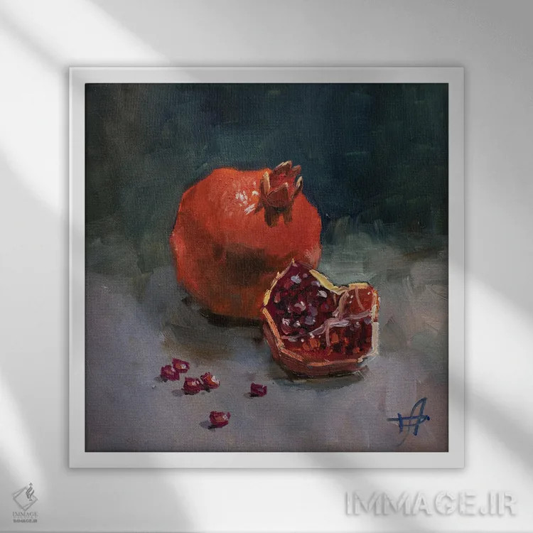 تابلو انار اثر کنتس آرت (هنرمند یا استودیو) - نمای قابدار سفید
