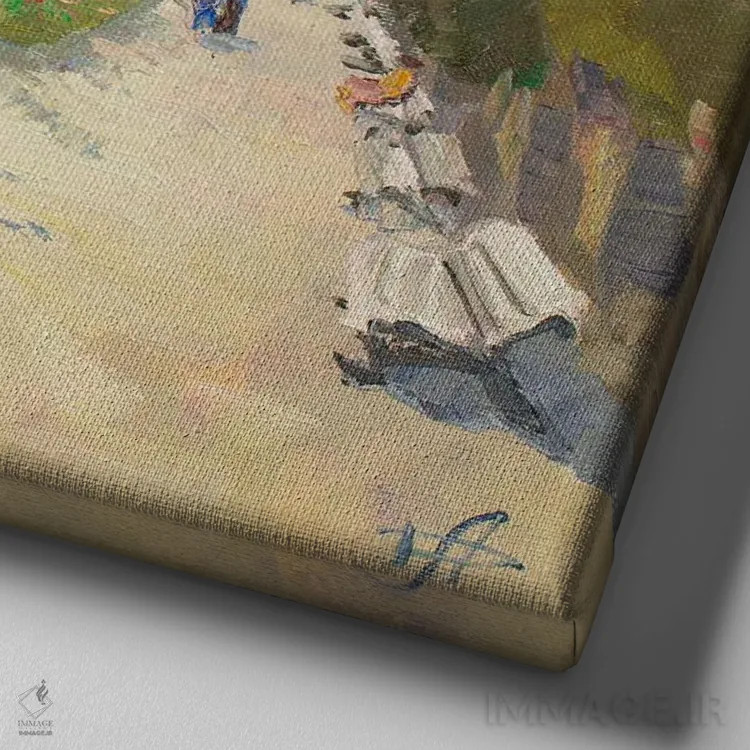 تابلو کوچه سروها اثر کنتس آرت (هنرمند یا استودیو) - نمای نزدیک بافت بوم