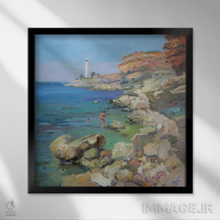 تابلو فانوس دریایی خرسونس تاوریکا اثر کنتس آرت (هنرمند یا استودیو) - نمای قابدار مشکی