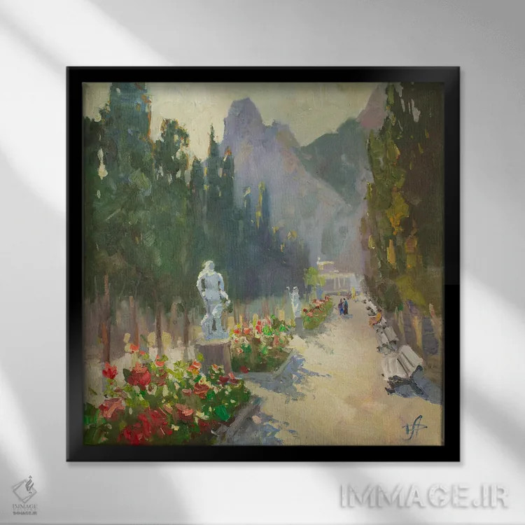 تابلو کوچه سروها اثر کنتس آرت (هنرمند یا استودیو) - نمای قابدار مشکی