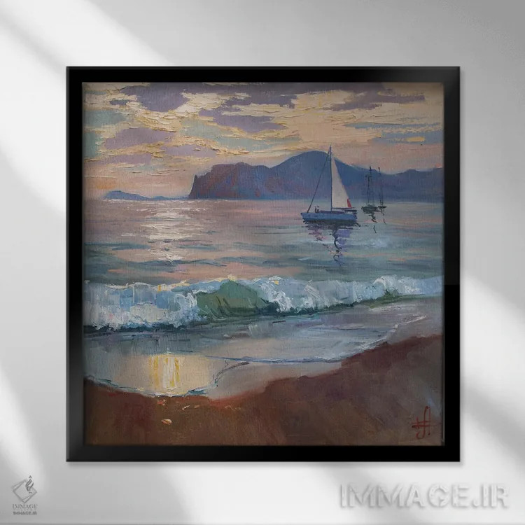 تابلو غروب اثر کنتس آرت (هنرمند یا استودیو) - نمای قابدار مشکی