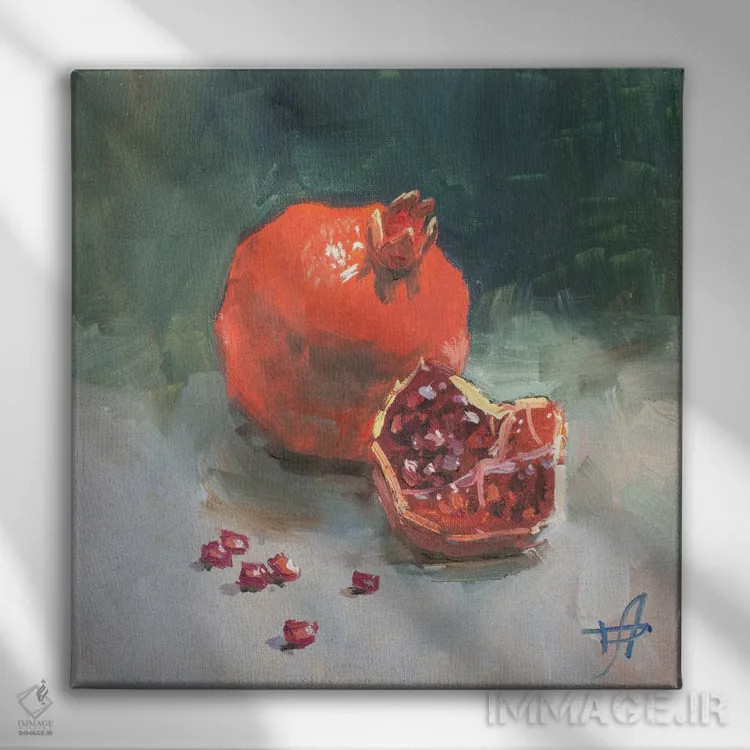 تابلو انار اثر کنتس آرت (هنرمند یا استودیو) - نمای روبهرو روی دیوار