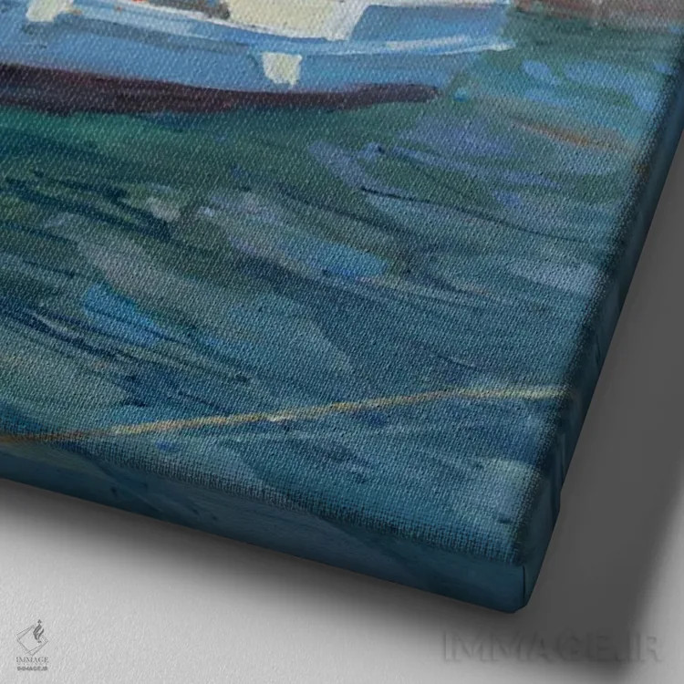 تابلو قایقها اثر کنتس آرت (هنرمند یا استودیو) - نمای نزدیک بافت بوم