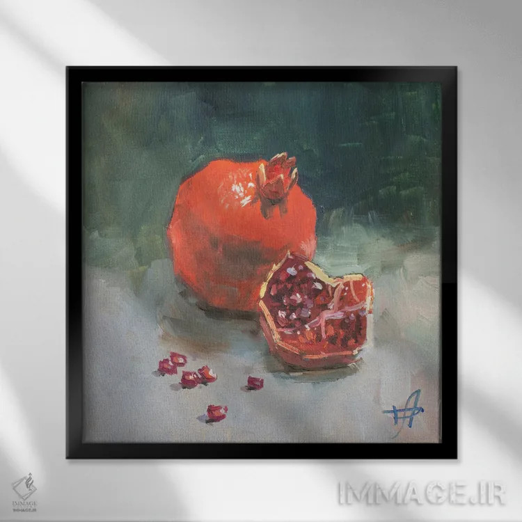 تابلو انار اثر کنتس آرت (هنرمند یا استودیو) - نمای قابدار مشکی