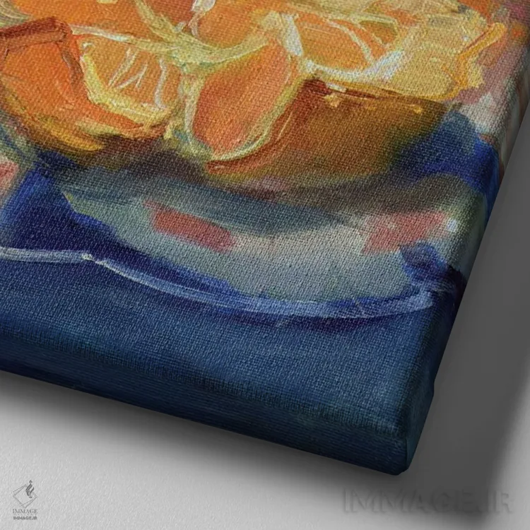 تابلو نارنگیهای نارنجی اثر کنتس آرت (هنرمند یا استودیو) - نمای نزدیک بافت بوم