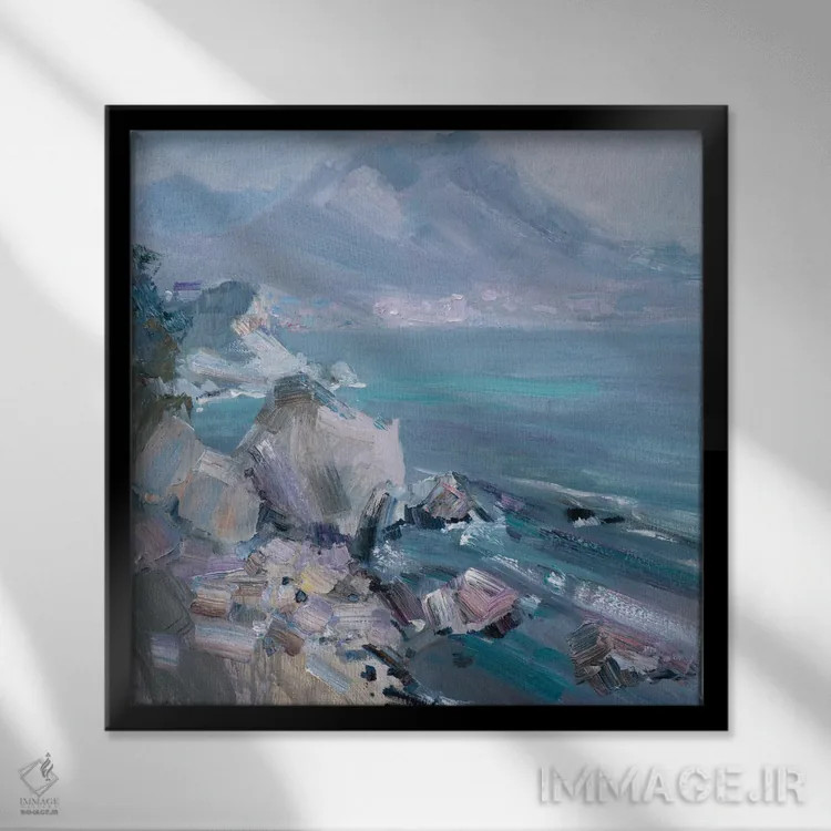 تابلو روز ابری در باتیلمانه اثر کنتس آرت (هنرمند یا استودیو) - نمای قابدار مشکی