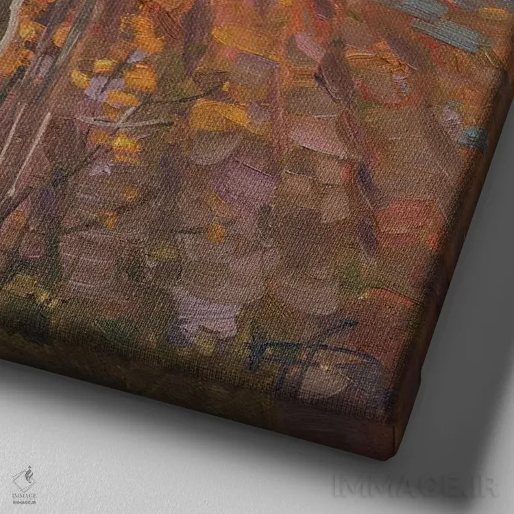 تابلو تاکستان پاییزی اثر کنتس آرت (هنرمند یا استودیو) - نمای نزدیک بافت بوم