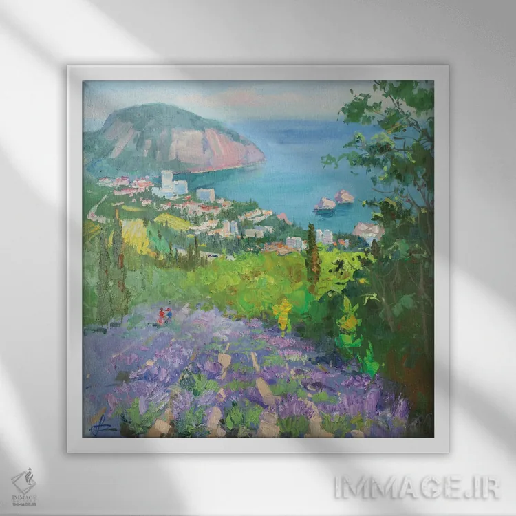 تابلو اسطوخودوس کوهی اثر کنتس آرت (هنرمند یا استودیو) - نمای قابدار سفید