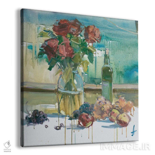 تابلو گل رز روی تراس اثر کنتس آرت (هنرمند یا استودیو) - نمای پرسپکتیو محصول