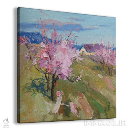 تابلو شکوفههای هلو در بهار اثر کنتس آرت (هنرمند یا استودیو) - نمای پرسپکتیو محصول