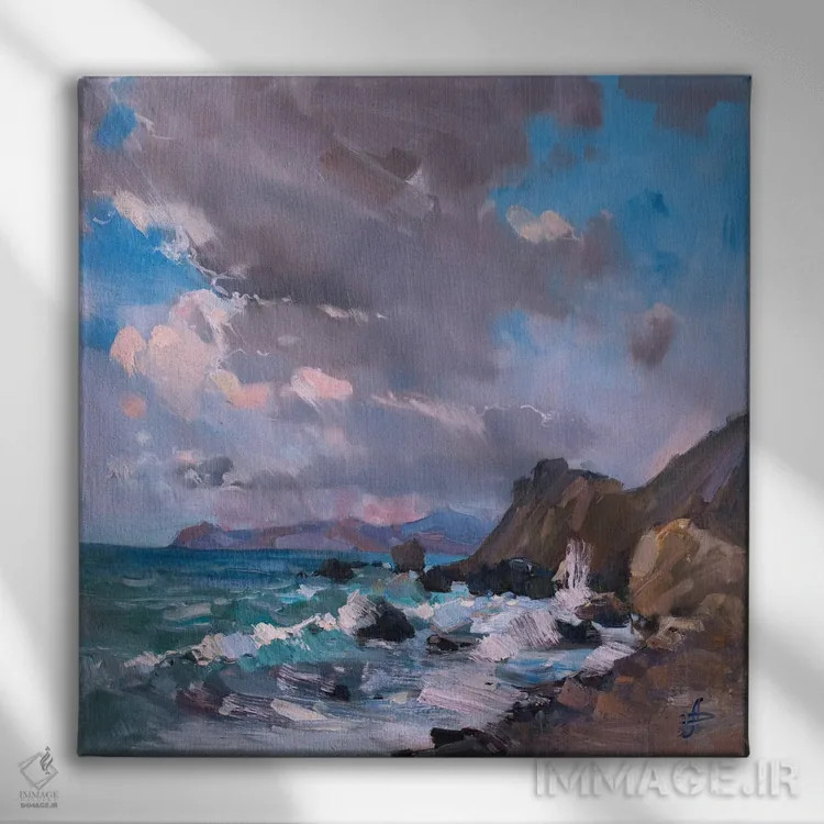 تابلو طوفان بهاری اثر کنتس آرت (هنرمند یا استودیو) - نمای روبهرو روی دیوار