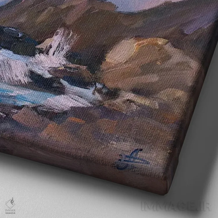 تابلو طوفان بهاری اثر کنتس آرت (هنرمند یا استودیو) - نمای نزدیک بافت بوم