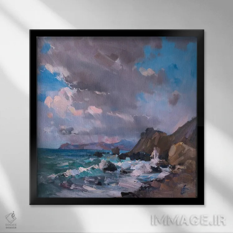 تابلو طوفان بهاری اثر کنتس آرت (هنرمند یا استودیو) - نمای قابدار مشکی
