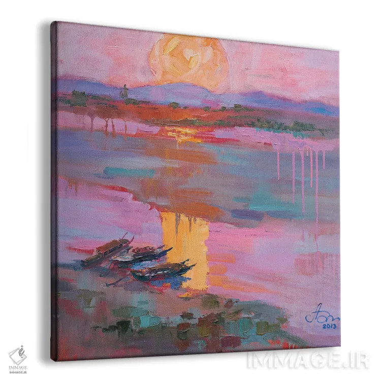 تابلو غروب بر فراز باگان باستانی اثر کنتس آرت (هنرمند یا استودیو) - نمای پرسپکتیو محصول