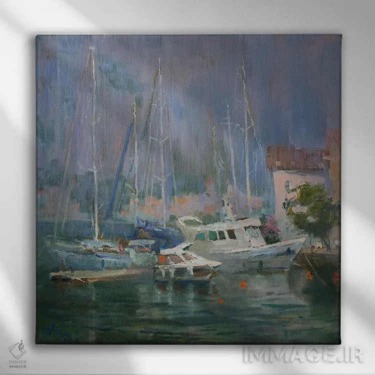 تابلو قایقهای تفریحی مونتهنگرو اثر کنتس آرت (هنرمند یا استودیو) - نمای روبهرو روی دیوار