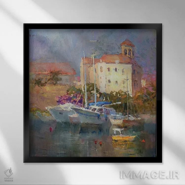 تابلو روز آفتابی در مونتهنگرو اثر کنتس آرت (هنرمند یا استودیو) - نمای قابدار مشکی