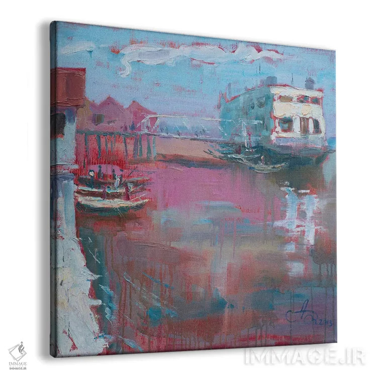 تابلو بندرگاه یانگون اثر کنتس آرت (هنرمند یا استودیو) - نمای پرسپکتیو محصول