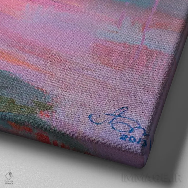 تابلو غروب بر فراز باگان باستانی اثر کنتس آرت (هنرمند یا استودیو) - نمای نزدیک بافت بوم