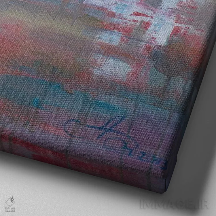 تابلو بندرگاه یانگون اثر کنتس آرت (هنرمند یا استودیو) - نمای نزدیک بافت بوم