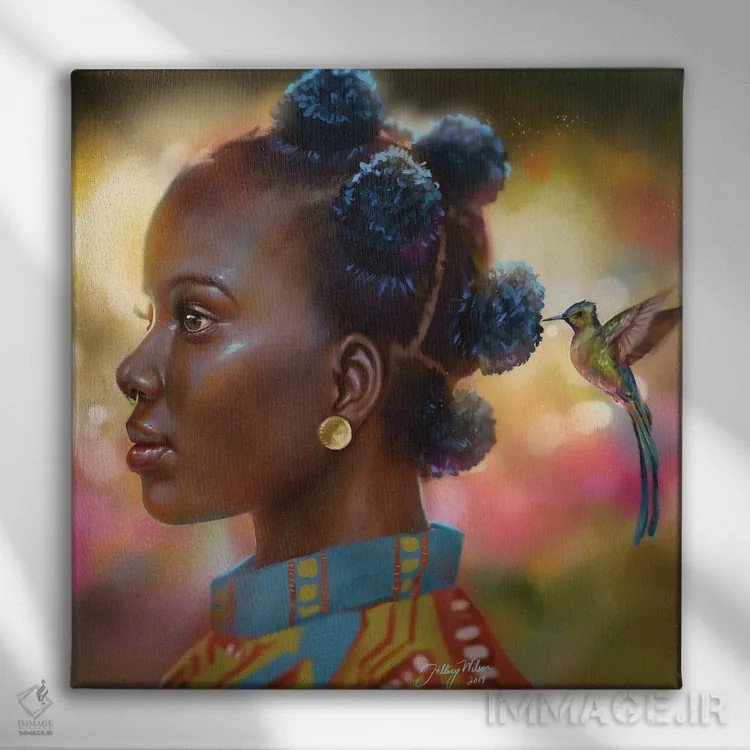 تابلو مرغ مگسخوار اثر هیلاری دی ویلسون - نمای روبهرو روی دیوار