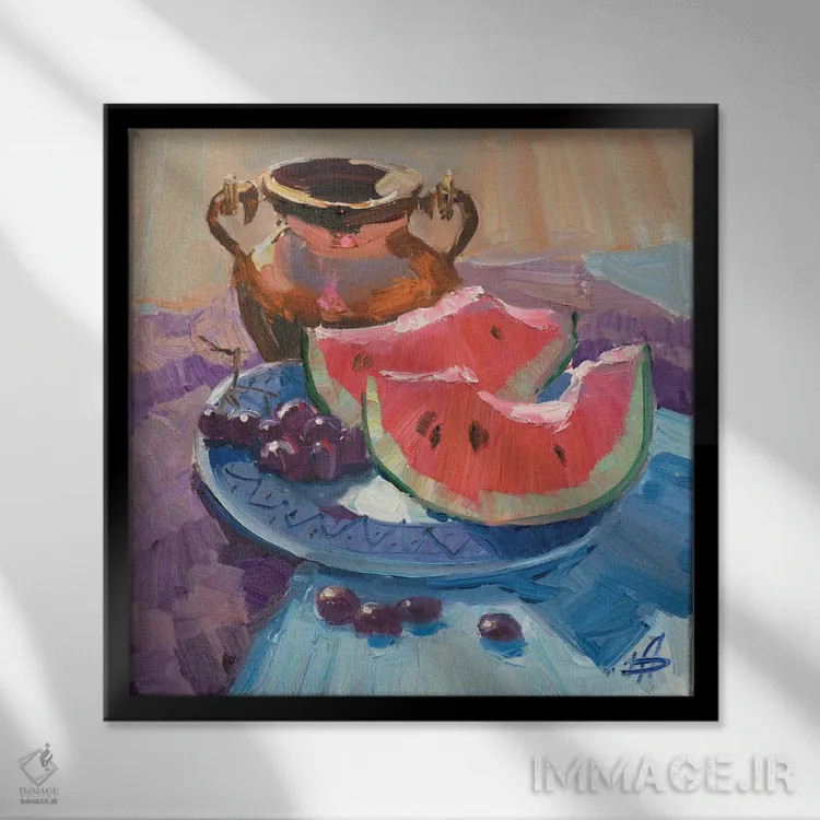 تابلو روز آگوست اثر کنتس آرت (هنرمند یا استودیو) - نمای قابدار مشکی