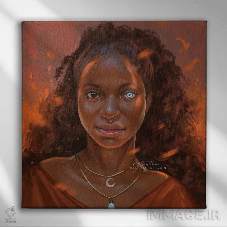 تابلو فراخوان شعلهها اثر هیلاری دی ویلسون - نمای روبهرو روی دیوار
