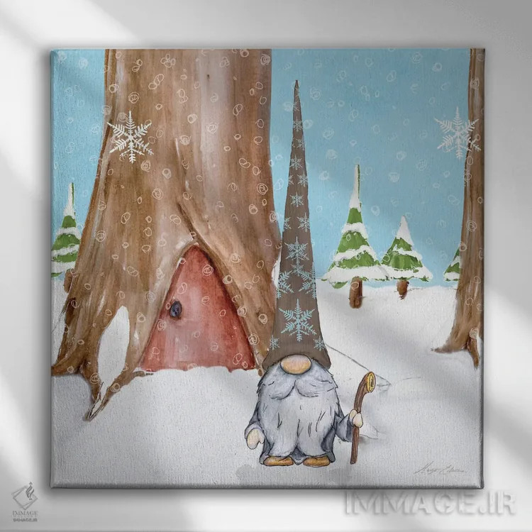 تابلو کوتوله زمستانی IV اثر هیوگو ادوینز - نمای روبهرو روی دیوار