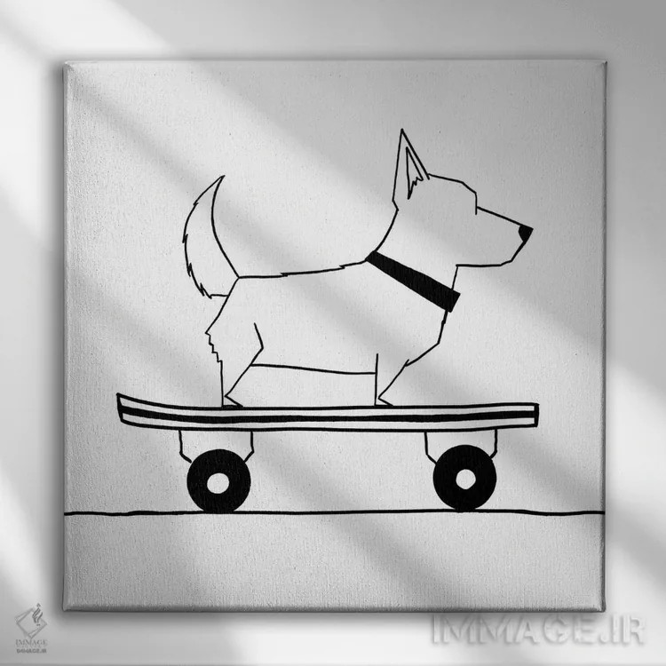 تابلو خز روی چرخها I اثر هیوگو ادوینز - نمای روبهرو روی دیوار