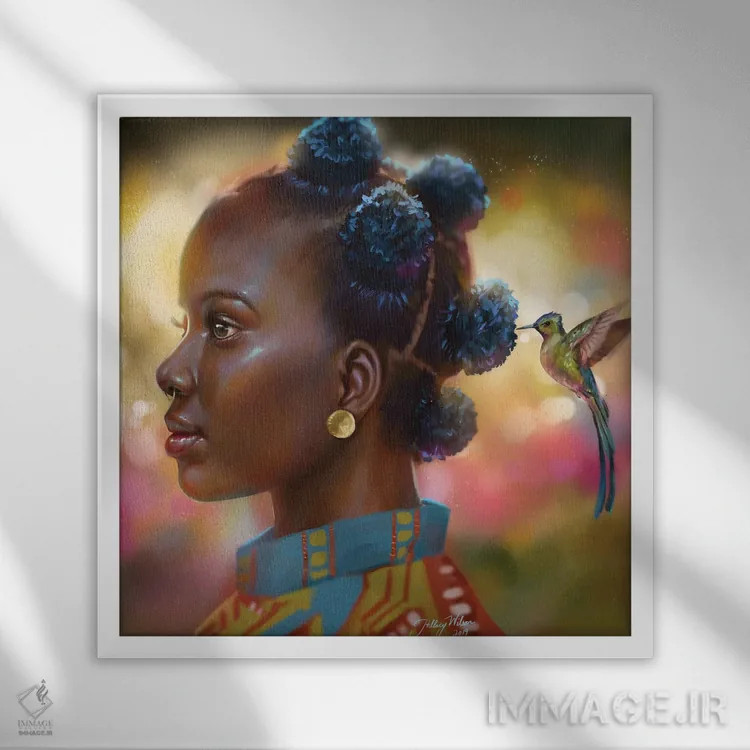 تابلو مرغ مگسخوار اثر هیلاری دی ویلسون - نمای قابدار سفید