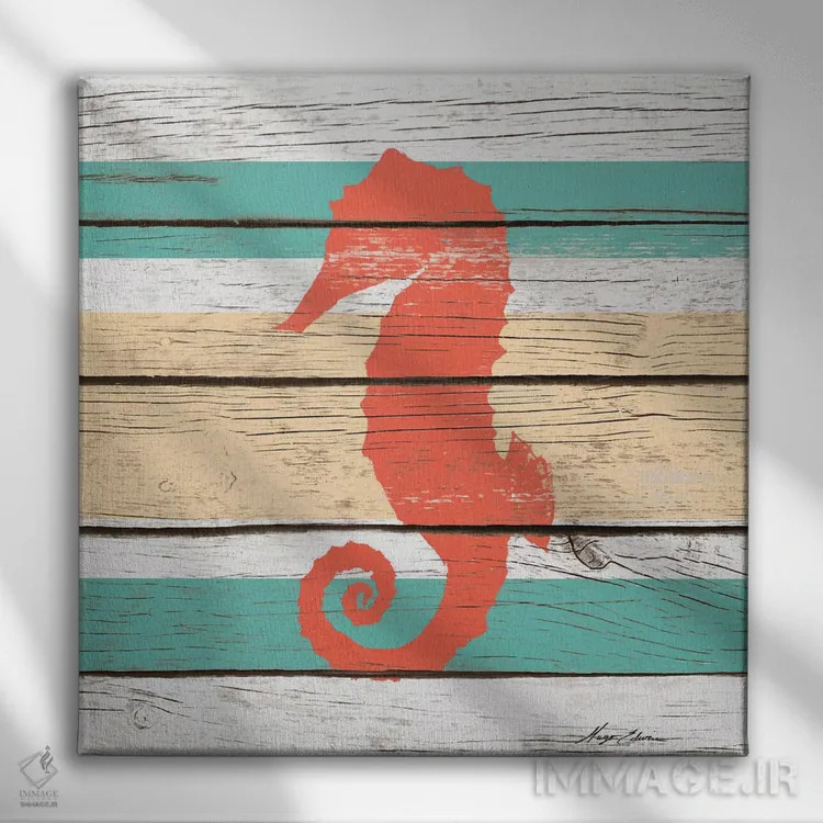 تابلو موجود دریایی راهراه II اثر هیوگو ادوینز - نمای روبهرو روی دیوار