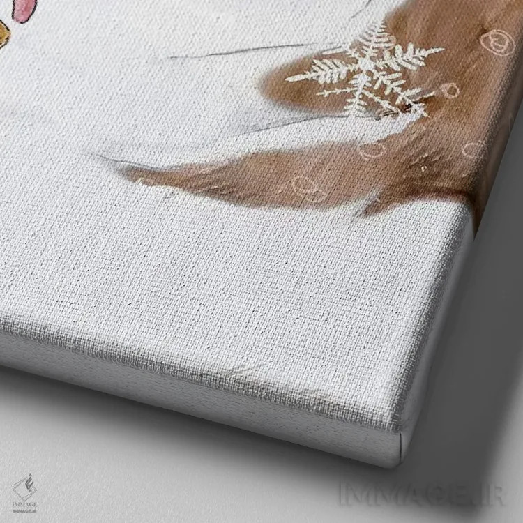 تابلو کوتوله زمستانی I اثر هیوگو ادوینز - نمای نزدیک بافت بوم