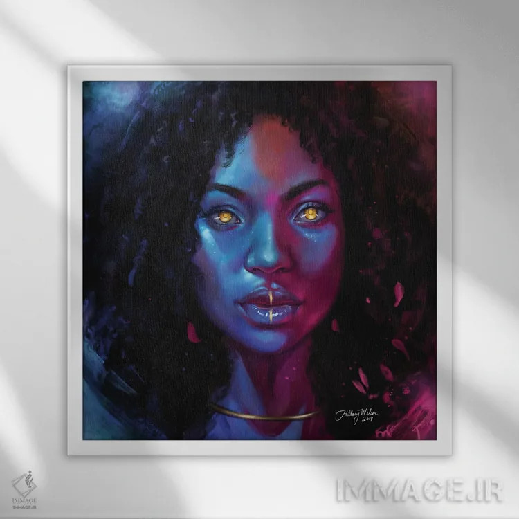 تابلو او (مونث) اثر هیلاری دی ویلسون - نمای قابدار سفید