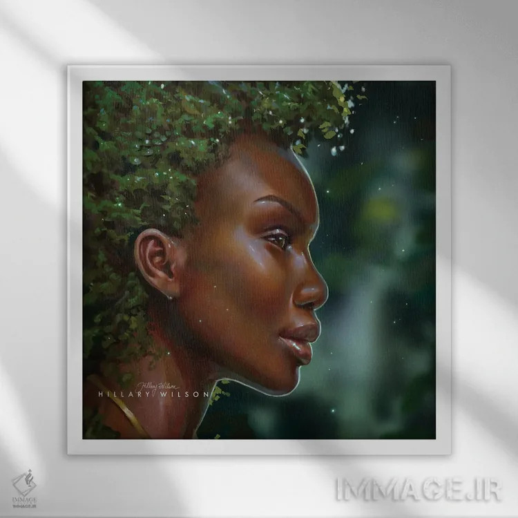 تابلو درایاد (پری جنگل) اثر هیلاری دی ویلسون - نمای قابدار سفید