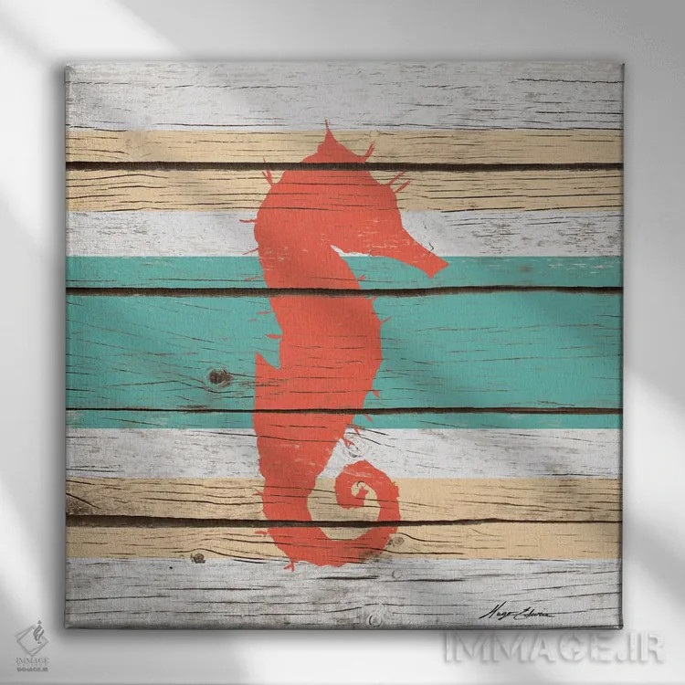 تابلو موجود دریایی راهراه I اثر هیوگو ادوینز - نمای روبهرو روی دیوار