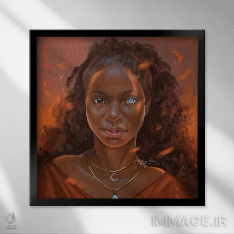 تابلو فراخوان شعلهها اثر هیلاری دی ویلسون - نمای قابدار مشکی