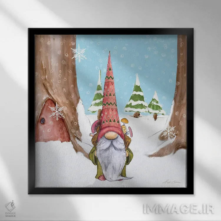 تابلو کوتوله زمستانی I اثر هیوگو ادوینز - نمای قابدار مشکی
