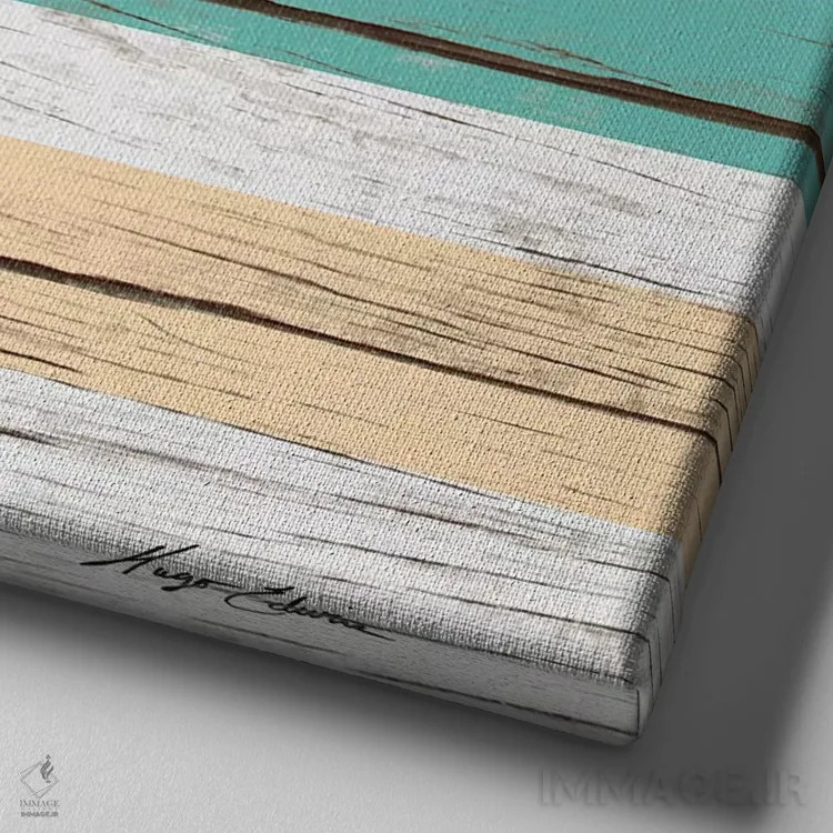 تابلو موجود دریایی راهراه I اثر هیوگو ادوینز - نمای نزدیک بافت بوم