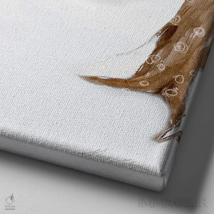 تابلو کوتوله زمستانی II اثر هیوگو ادوینز - نمای نزدیک بافت بوم