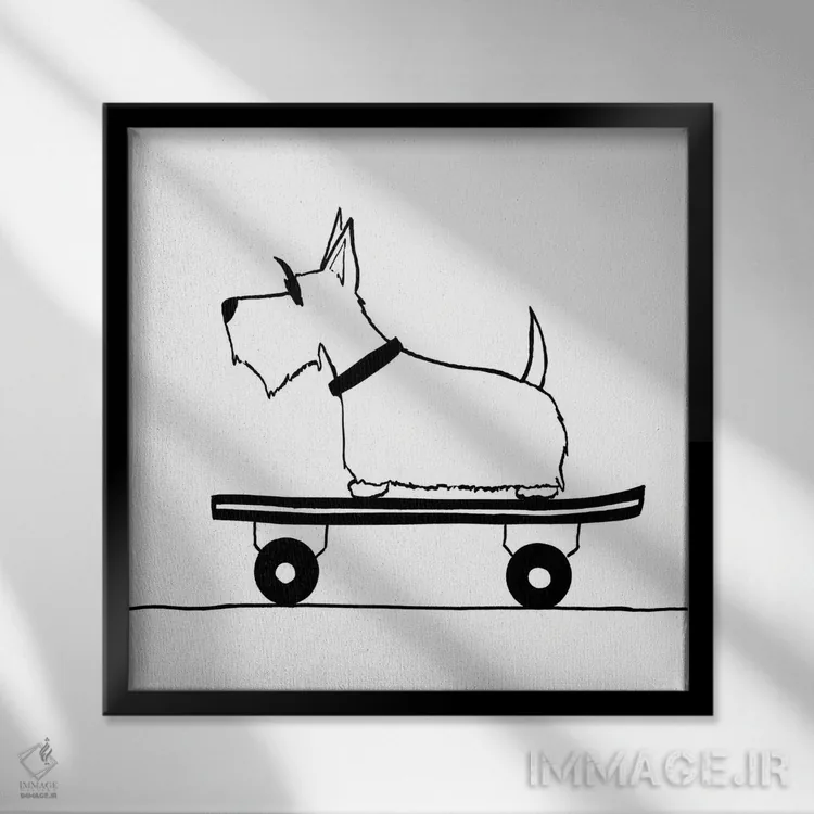 تابلو خز روی چرخها II اثر هیوگو ادوینز - نمای قابدار مشکی