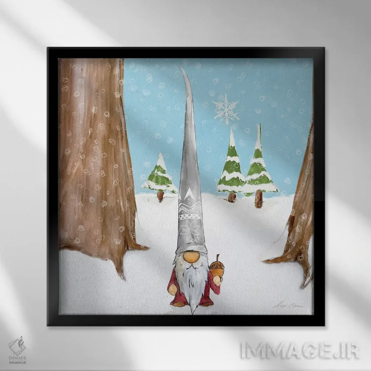 تابلو کوتوله زمستانی II اثر هیوگو ادوینز - نمای قابدار مشکی