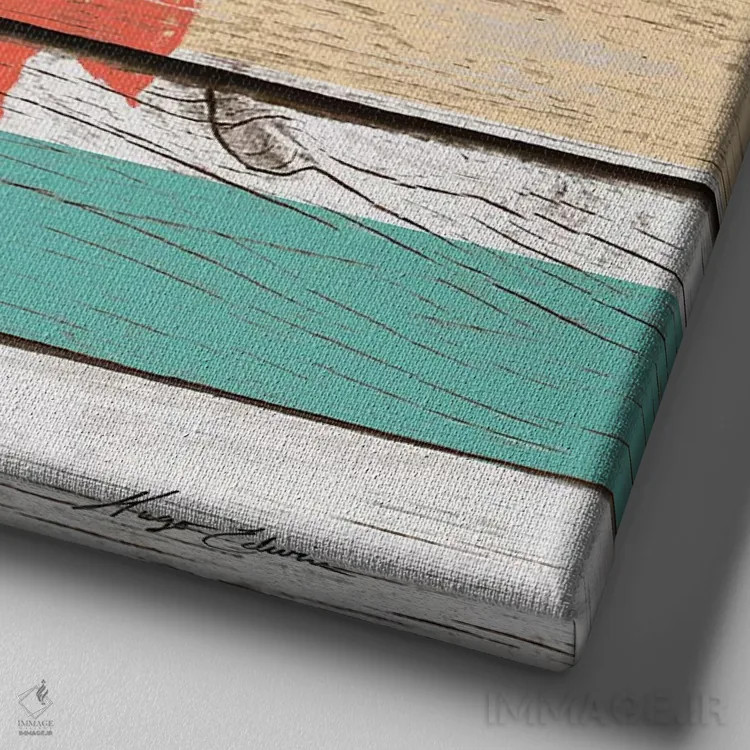 تابلو موجود دریایی راهراه II اثر هیوگو ادوینز - نمای نزدیک بافت بوم