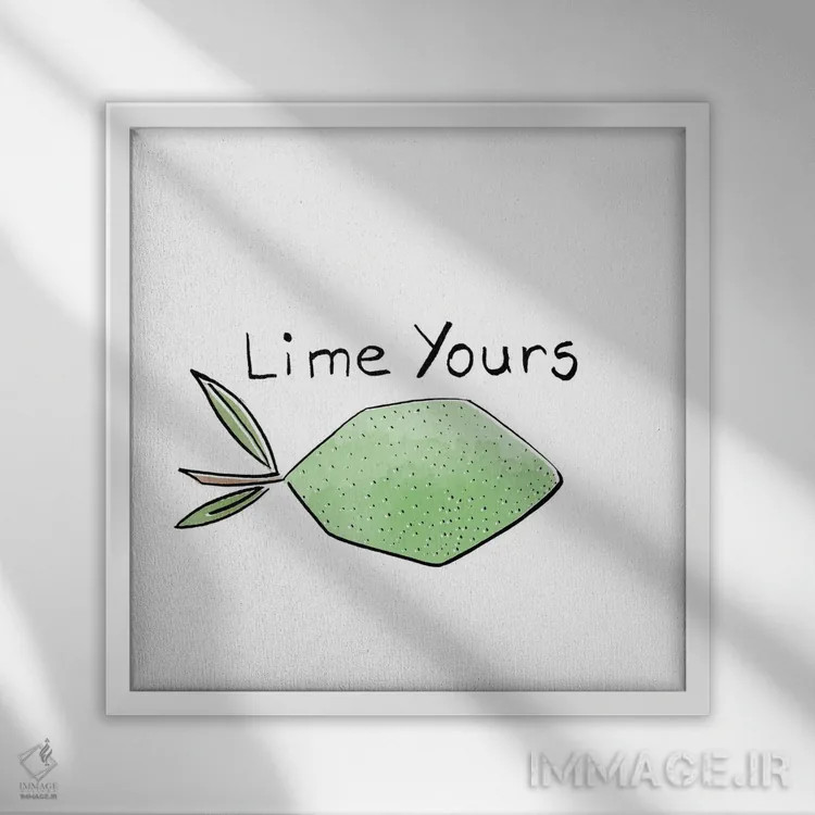 تابلو لیت آپ ترش (شوخی با Lime Yours) اثر هیوگو ادوینز - نمای قابدار سفید