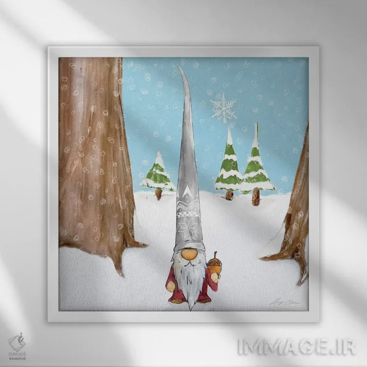 تابلو کوتوله زمستانی II اثر هیوگو ادوینز - نمای قابدار سفید