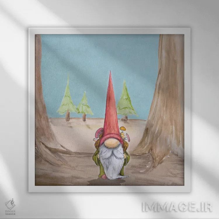 تابلو دورهمی کوتولهها I اثر هیوگو ادوینز - نمای قابدار سفید