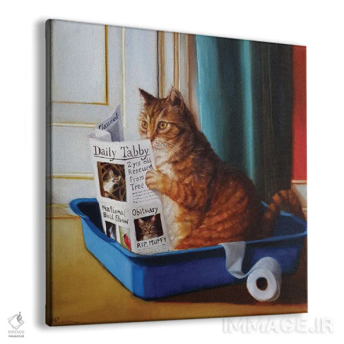 تابلو تخت گربه اثر لوسیا هفرنان - نمای پرسپکتیو محصول