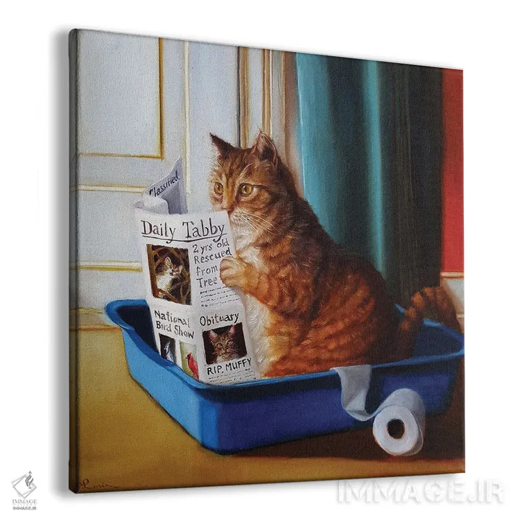 تابلو تخت گربه اثر لوسیا هفرنان - نمای پرسپکتیو محصول