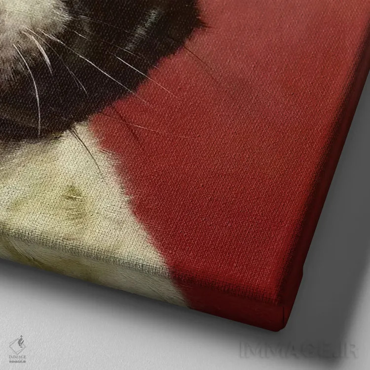 تابلو سگ سهبعدی اثر لوسیا هفرنان - نمای نزدیک بافت بوم