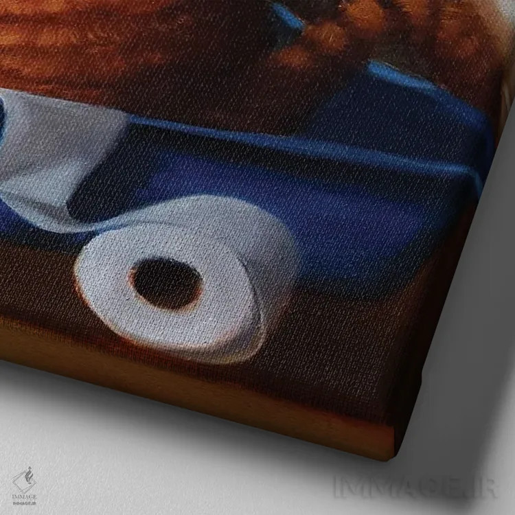 تابلو تخت گربه اثر لوسیا هفرنان - نمای نزدیک بافت بوم