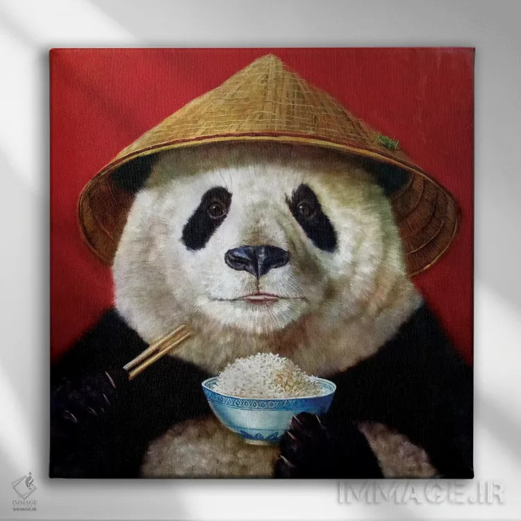 تابلو پاندا اثر لوسیا هفرنان - نمای روبهرو روی دیوار